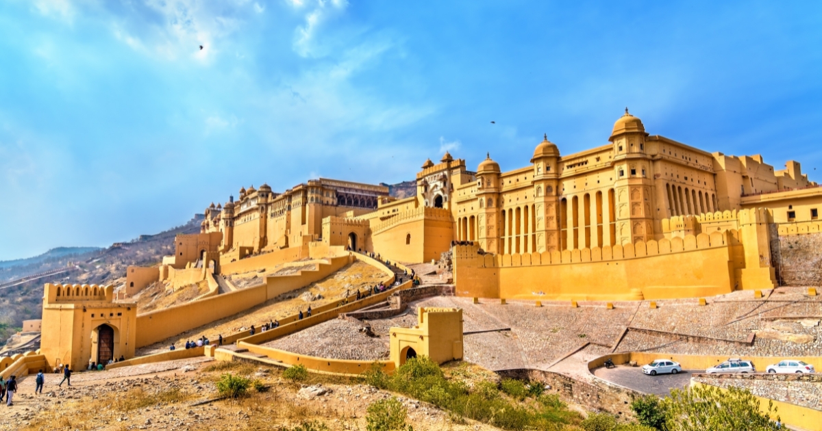 View of Amer Fort in Jaipur. A major tourist attraction in Rajasthan, India.